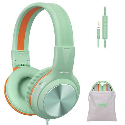 SIMOLIO Boys Girls Headphones with Microphone Wired School Headphones for Kids Teens Adults PC Tablet 85dB 94dB 104dB Volume Limiting Headset with