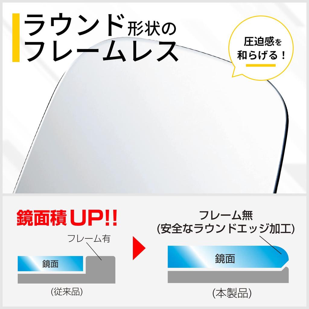 SEIWA Car Accessories Products Honda Genuine Mirrors Frameless Mirror for N Series Mirror R115 Design Wide High for Easy Viewing Increased Safety