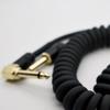 3m Guitar Coiled Cable, Bass Shielded, L-S Type, 6.35mm Stereo Plug, Instrument Cable (Black)