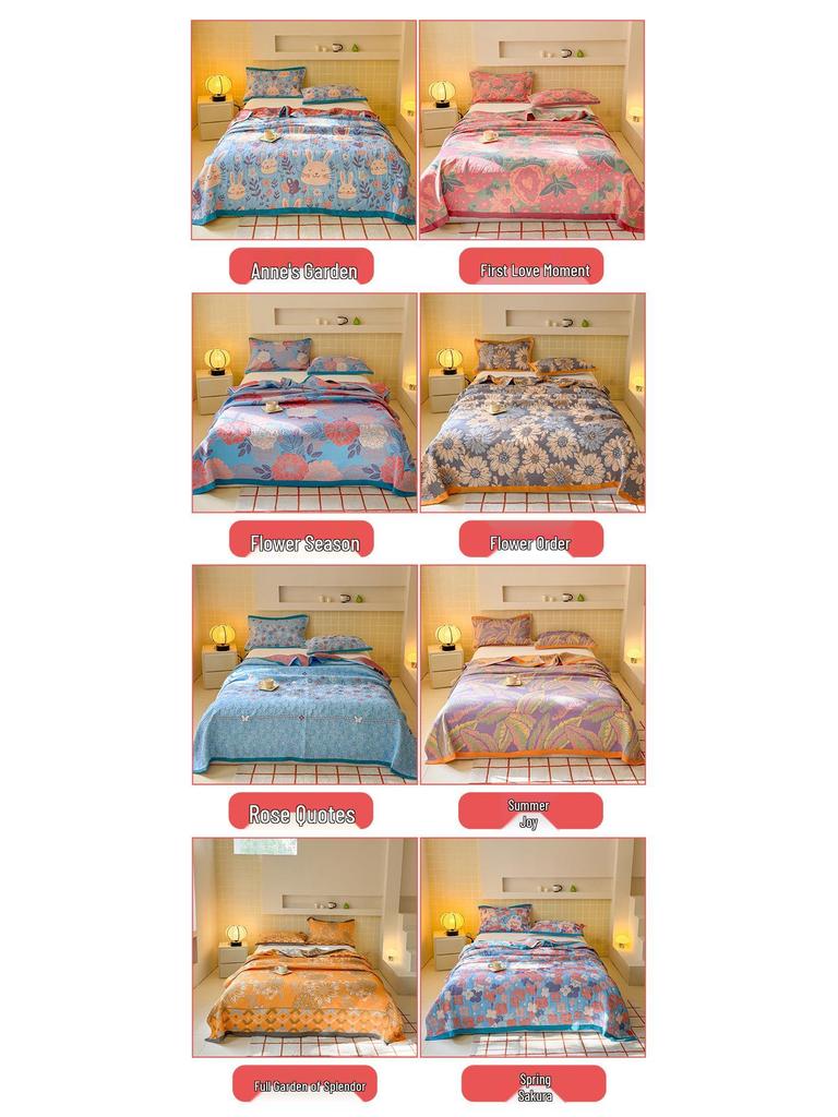 Three-layer Cotton Gauze Blanket - Versatile for Office Nap, Sofa, Air Conditioning, and Summer Quilt Uses
