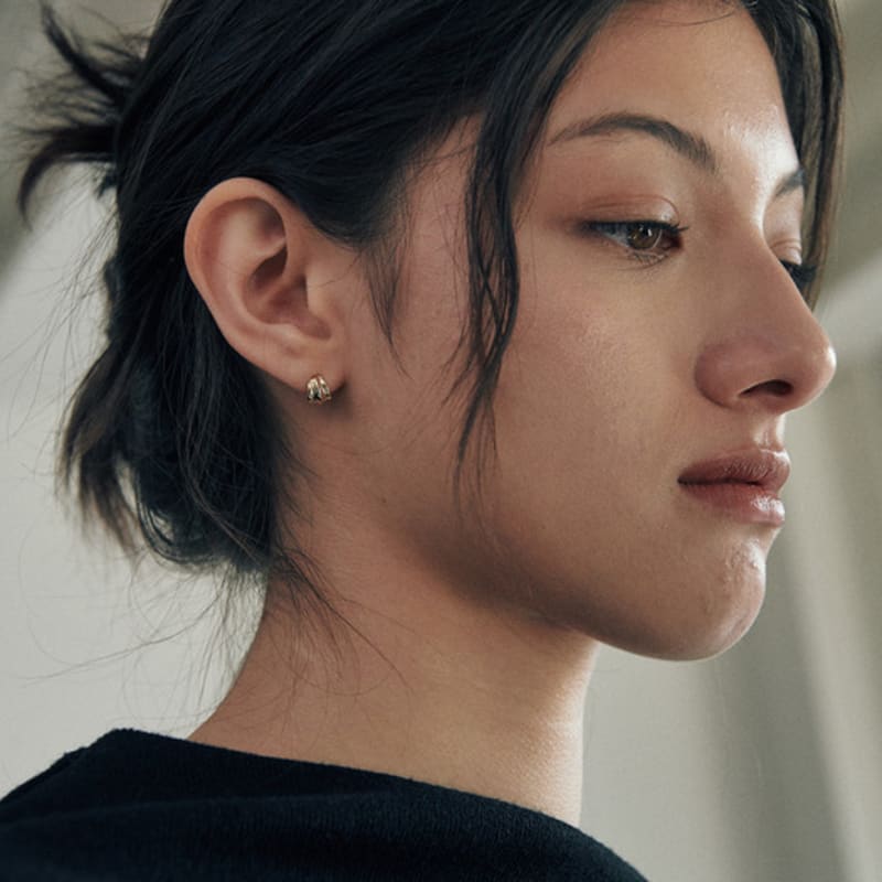 Verte [925 Silver] Deux.silver.201 / Mini Cote Earring (gold)
