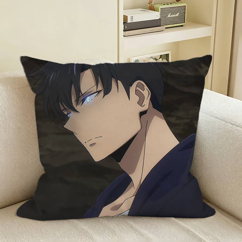 Solo Anime JJinWooS Sungs Square Sofa Pillow Cover Solid Color Living Room Home Decor Cushion Case