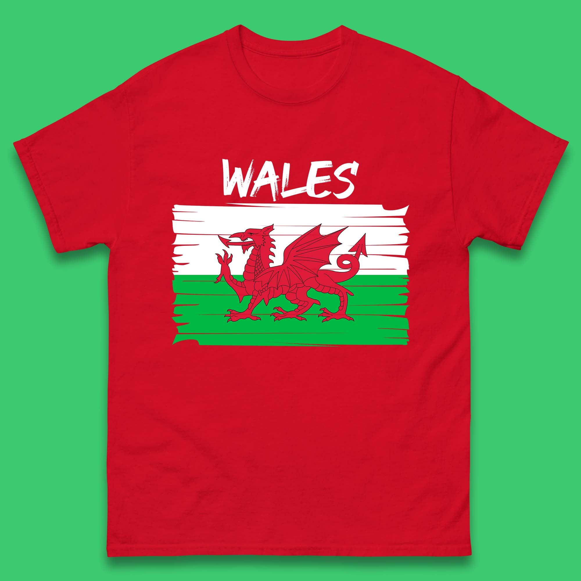 Welsh Dragon Flag Of Wales Saint Welsh Sant Dewi St. David s Day Dragon Flag Mens Tee Top 4XL