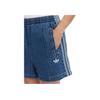 adidas Pantaloncini da donna Adicolor Denim Firebird Denim Indigo Abbigliamento Streetwear da donna JD2562