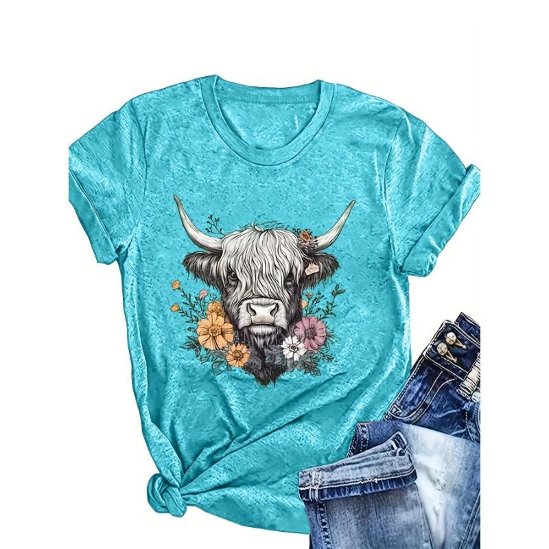 

Spring and Summer New Style Printed Round Neck Short Sleeve Loose Casual Women s Clothing 6XL