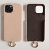 For iPhone 14 Case with Lanyard Genuine Cow Leather PC Phone Back Cover