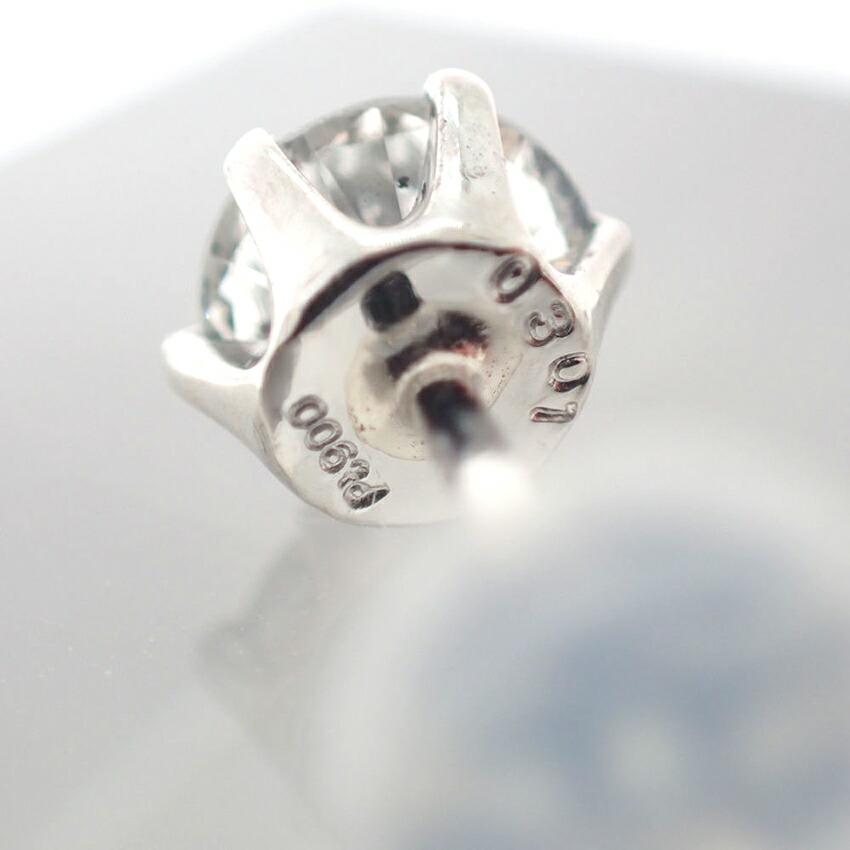 Pt900 Diamond 0.301 One earring / j23-3