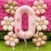 Large 0-9 Number Balloons 32inch Daisy Balloons Set  Birthday Party Decorations Supplies