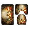 Halloween Shower Curtain Floor Mat Combination Four-Piece Set Bathroom Toilet Carpet Shower Room Foot Mat