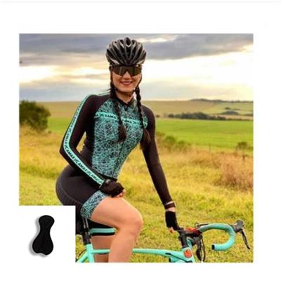 Dámsky Pro Team Trojbojársky Oblek Cyklistické Dresy Súpravy Ružový Dlhý Rukáv Skinsuit Jednodielny Kombinéza Speedsuit