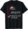 Nice Naughty Oversized T-shirt Insufficient Evidence Christmas Men's Clothing Santa Cotton Tshirt Claus Design Fitness T Shirt