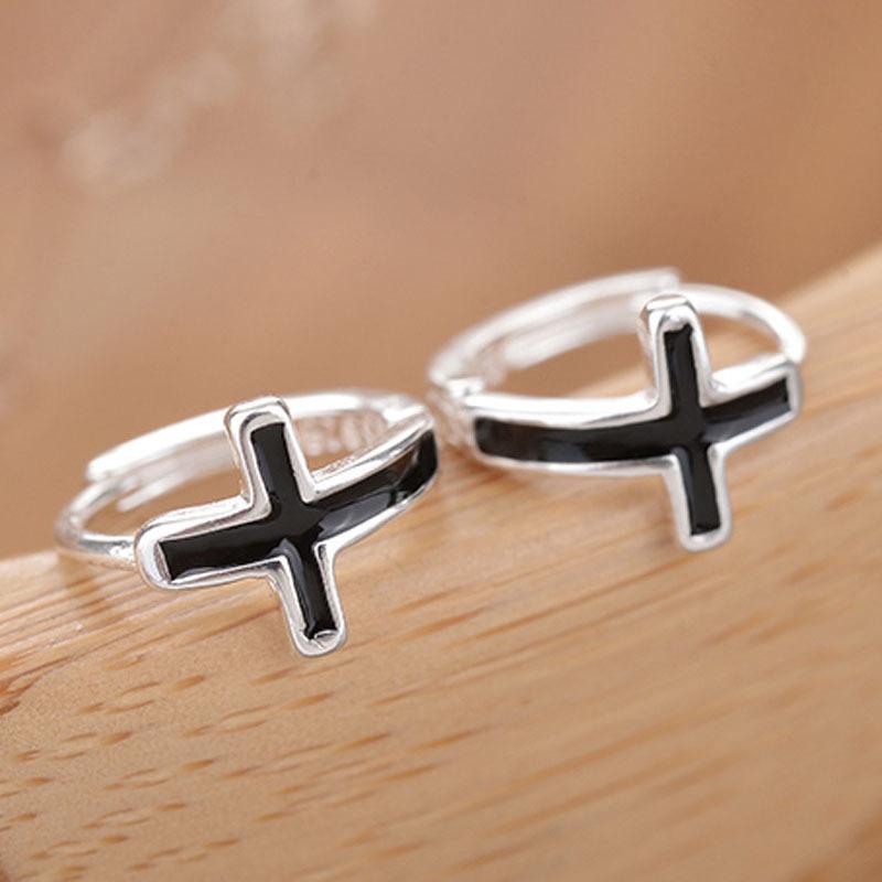 Earrings, Ear Buckles, Female Synthetic Crystal, Korean Temperament Cross, Drop Glue Stud Earrings, Gift Jewelry.