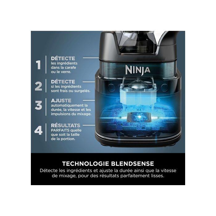 Mixeur Ninja Detect Power Blender Pro 1200W - 2-en-1 - 2L - 15 Modes - 10 Vitesses - Noir
