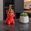 280ml Soap Dispenser, French Bulldog Design Liquid Soap Bottle, Large Capacity Press Pump for Hand Soap Shower Gel Bathroom Kitchen Use
