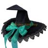 49MD Witch Pointed Hat Halloween Hat Bandage Butterfly Wizard Hat Comfortable Wear