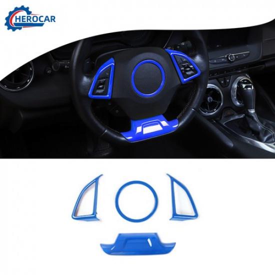4pcs Steering Wheel Cover Decoration Trim For Chevrolet Camaro 2017+ Accessories