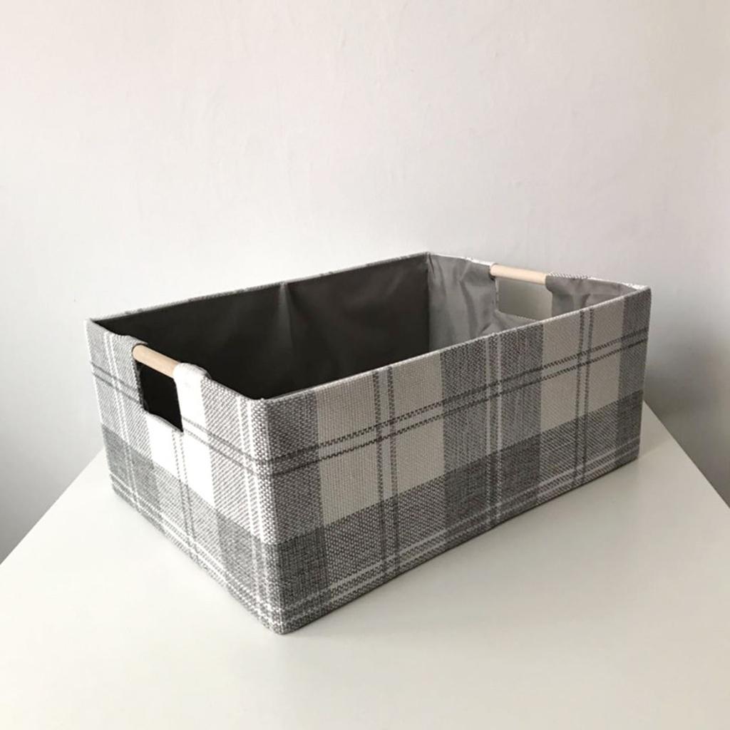 Multi Purpose Cloth Storage Basket For Home Organization With Sturdy Wooden Handles And Eco Friendly Design