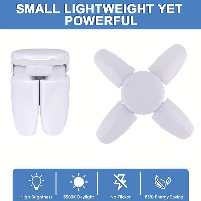 Fan Blade Shape LED Bulb E27 Screw Base Adjustable Panel LED Light Basement/Garage/Bedroom LED Bulb 28W/60W