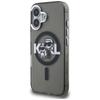 Karl Lagerfeld IML Glitter Karl & Choupette Sketch Logo MagSafe Case for iPhone 16 Black