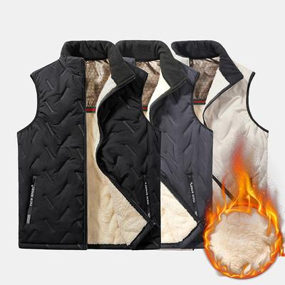 Winter Men's Overized Plus Velvet Down Coat Jacket Windbreaker Outdoor Sleeveless Jacket Vest For Men