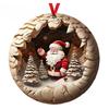 Christmas Hanging Ornament Xmas Tree Santa Pendant 2D Flat Acrylic Tree Decoration for Shopping Mall Office Hotel Bar Decor KTY
