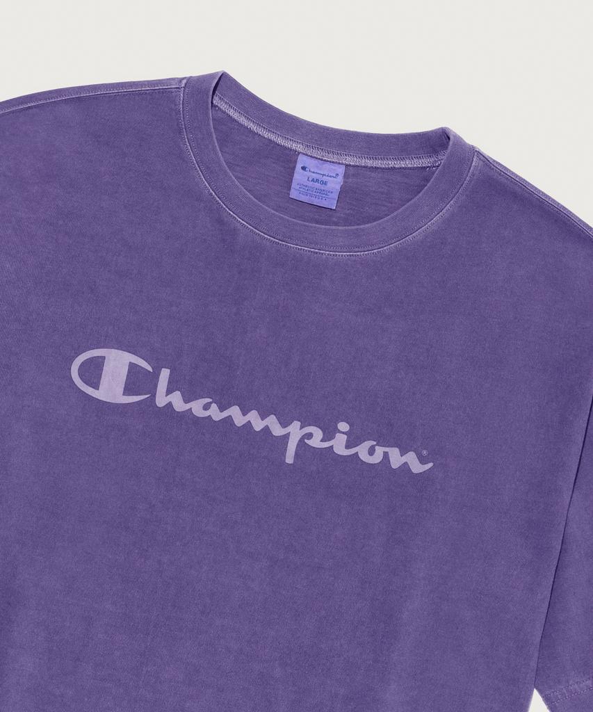CHAMPION Big Logo Pigment Short Sleeve T-Shirt Purple