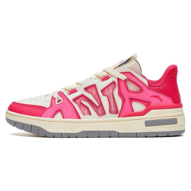 Anta Flame 4.0 Slip Resistant Abrasion Resistant Low top Skateboard Shoes Women's White Red 122328090-3