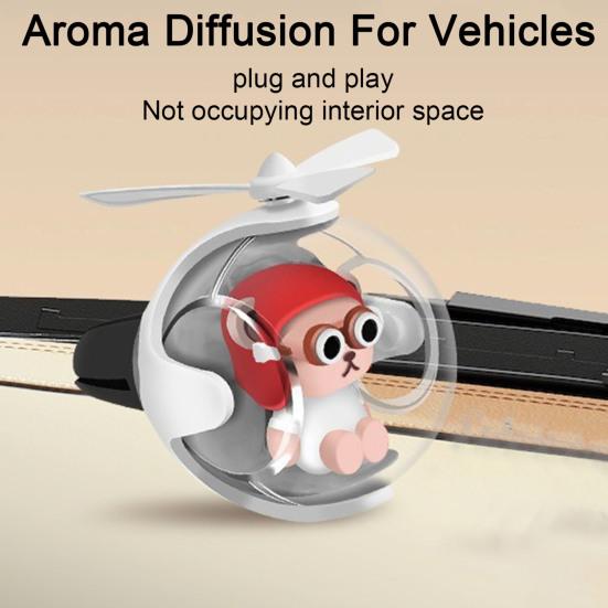 Car Air Vent LED Aroma Diffuser Rotating Flying Ball Car Air Freshener with Colorful Mood Light 3D Sci-Fi Design Aromatherapy Ornament for Car Home