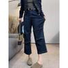 Women's Large Straight-Leg Jeans - Autumn/Winter 2024, Loose Fit, Slim Nine-Point Wide-Leg Style