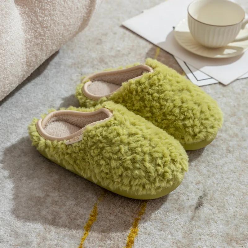 Fashion Women Slippers Winter New Short Plush Indoor Flat Slides Comfort Soft Furry Bedroom Slipper Fluffy Cotton Shoes