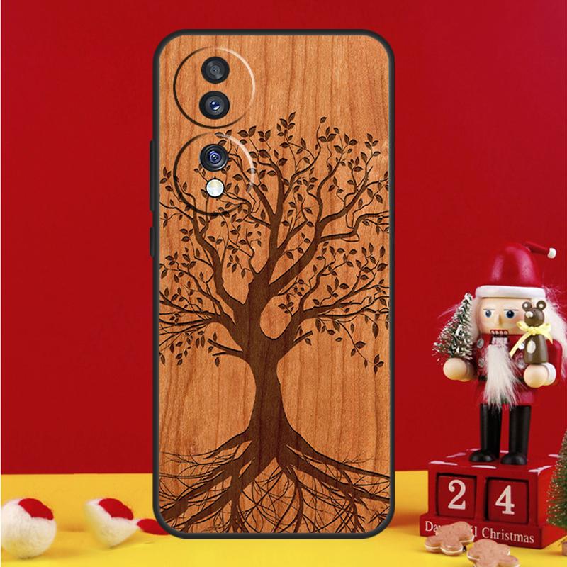 Tree Flower Bamboo Wood Case For Honor Magic 8 5 6 7 Pro Honor Win RT 50 70 90 200 400 Lite X8c X9b X9c X9a X9d Cover