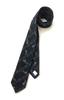 [HANG OVER] Made In Japan Cat & Musical Staff Pattern 6cm Wide Cotton Tie (Black)