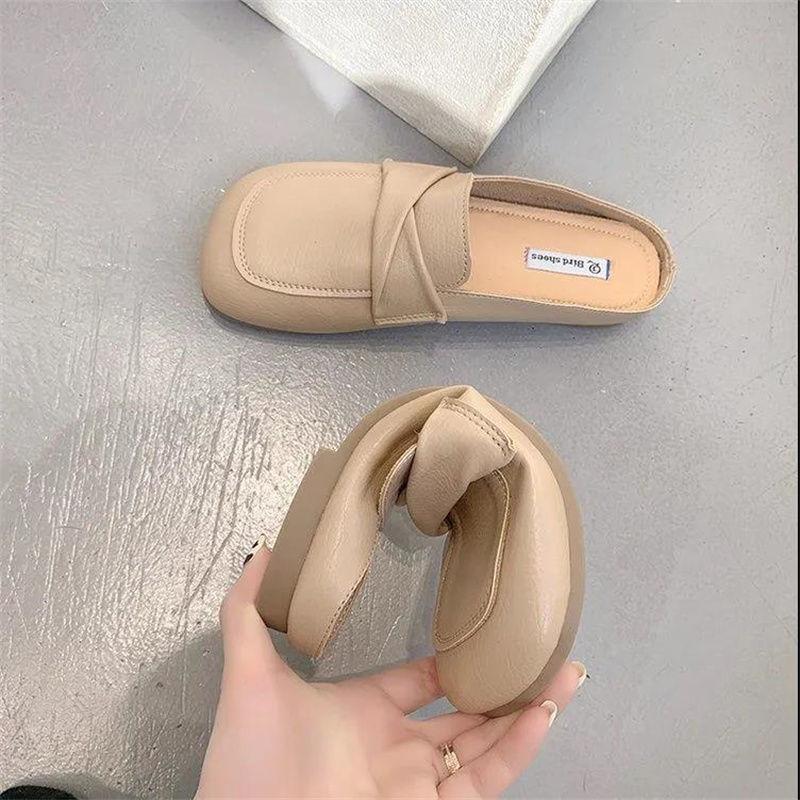Baotou slippers women's outer wear 2025 summer new one-pedal muller shoes fashionable versatile evening wind lazy half drag