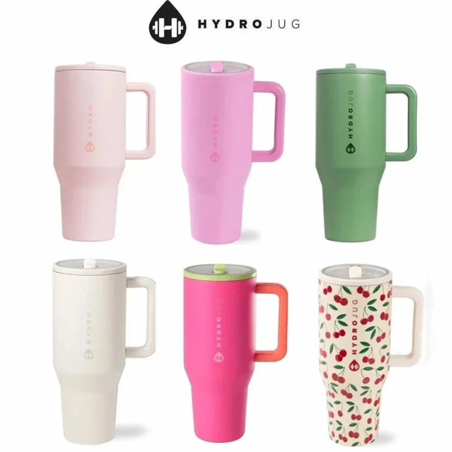 HydroJug Termohrnek 32OZ 40OZ Cestovní s víčkem na brčko Nerezová ocel Vakuově izolovaný Hrnek do auta Dvoustěnný Tepelný Ledový Cestovní