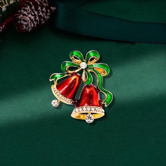 Christmas Brooch Wreath Christmas Tree Snowman Decor Snowflake Decor Colorful Rhinestone Exquisite New Year