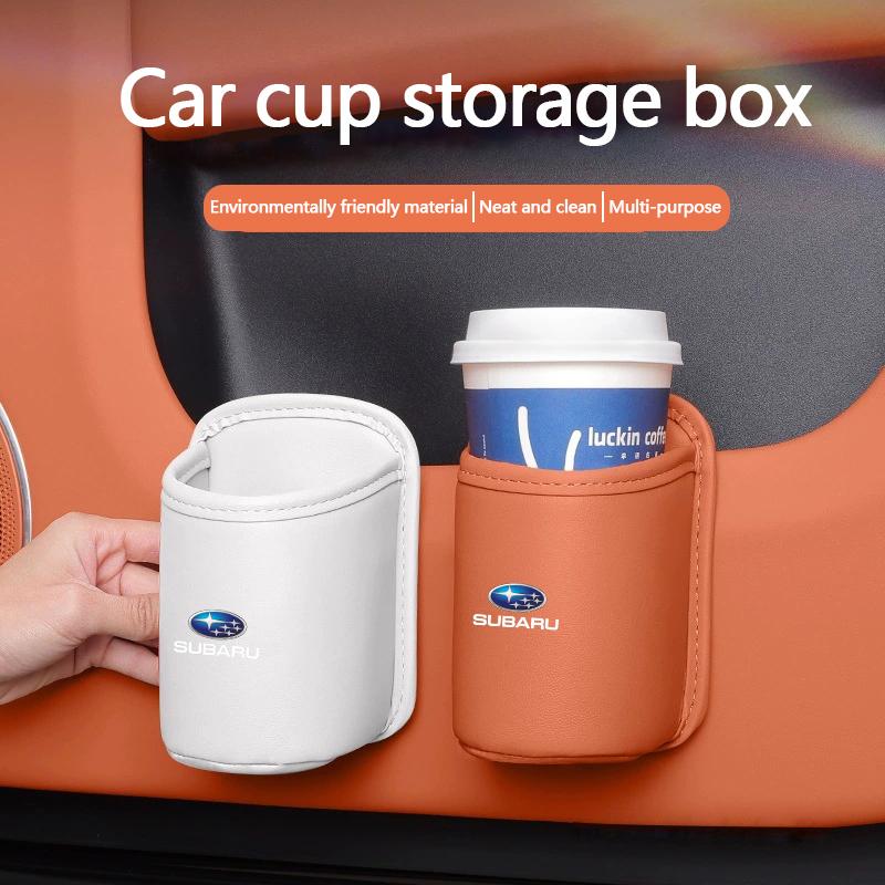 Leather Car Door Side Water Cup Holder Interior Storage Box for Subaru ASCENT BRZ FORESTER IMPREZA LEGACY OUTBACK STI WRC WRX XV siu2