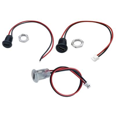 5Pcs Waterproof Female Connector Socket Charging Socket USB Type C Female Type 2Pin Connector Charging Device Plug Socket