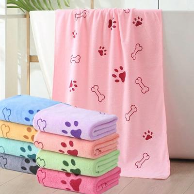 Quick Drying, Cartoon Print Pet Bathing Towel, Ideal For Drying Cats, Dogs, Pet Grooming