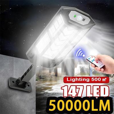 50000LM Dış Mekan Güneş Enerjili Işık Güçlü LED Lamba Hareket Sensörlü Güneş Enerjili Lamba Geniş Menzilli Aydınlatma Sokak Lambası Bahçe Lambası