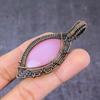Natural Rose Quartz Gemstone Handmade Copper Wire Wrap Pendant Jewelry 2.8" A9L48