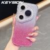 KEYSION Gradient Glitter Jewelled Phone Case for Huawei Pura 70 80 Pro 80 70 Ultra Wavy Border Lens Protector Shockproof Cover