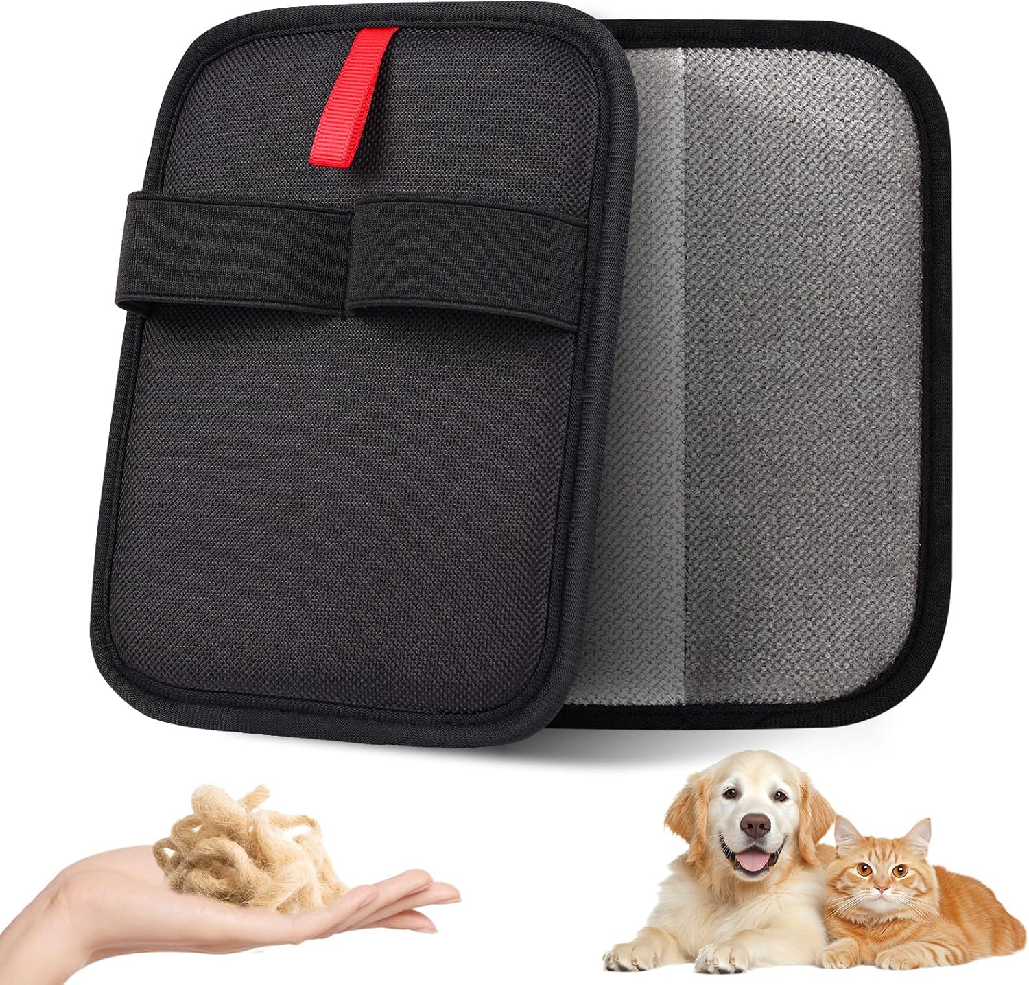 Cleaning Effortless Eco-Friendly & Reusable Effective Dog Hair Remover Foam Pet Hair Remover Glove with Powerful Static чёрный