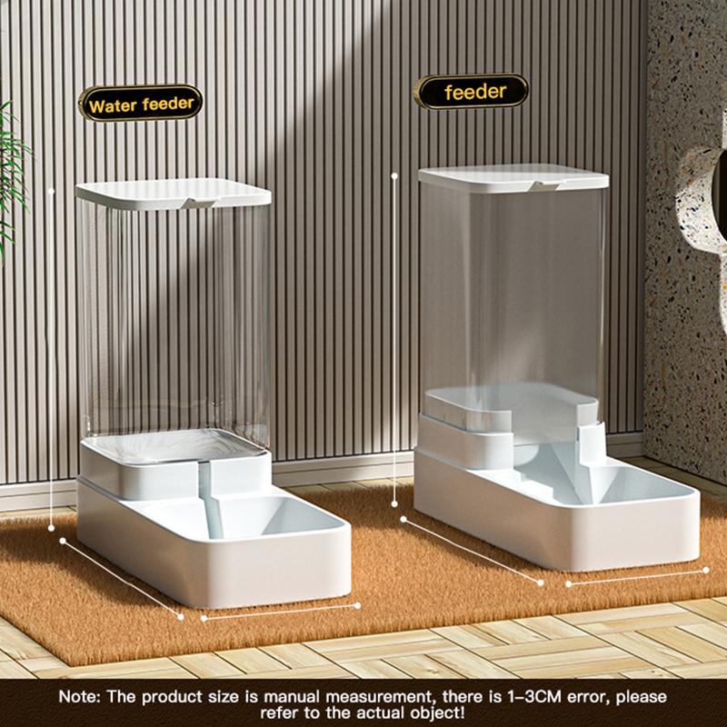 B Automatic Cat Feeder & Water Dispenser with Gravity Food Storage Container for Cats and Dogs