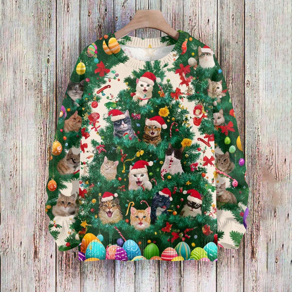 Christmas Sweatshirts For Women Knit Sweater Cute Shirt Fall Crewneck Pullover Tops