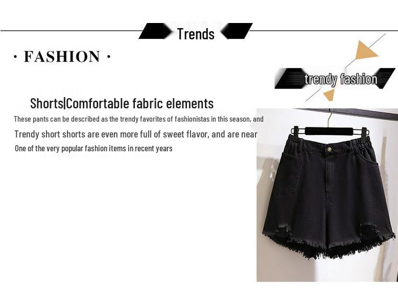 Dámské džínové šortky s vysokým pasem ve velkých velikostech - Letní volné se širokými nohavicemi