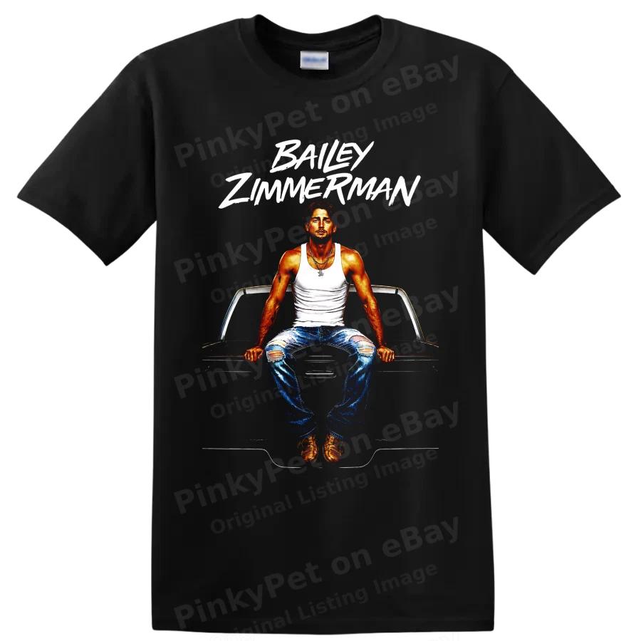 Bailey Zimmerman Country Singer Portrait Car Graphic T Shirt Concert Fan Tee