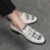 Handmade Men Leather Loafers Slip On Low-heeled British Style Spring /autumn Fashion Brogues Pointed Toe Large Size Shoes 47 48