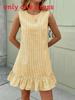 Summer Sleeveless Ruffle Hem Casual Dress With Piping For Travel And Date Night