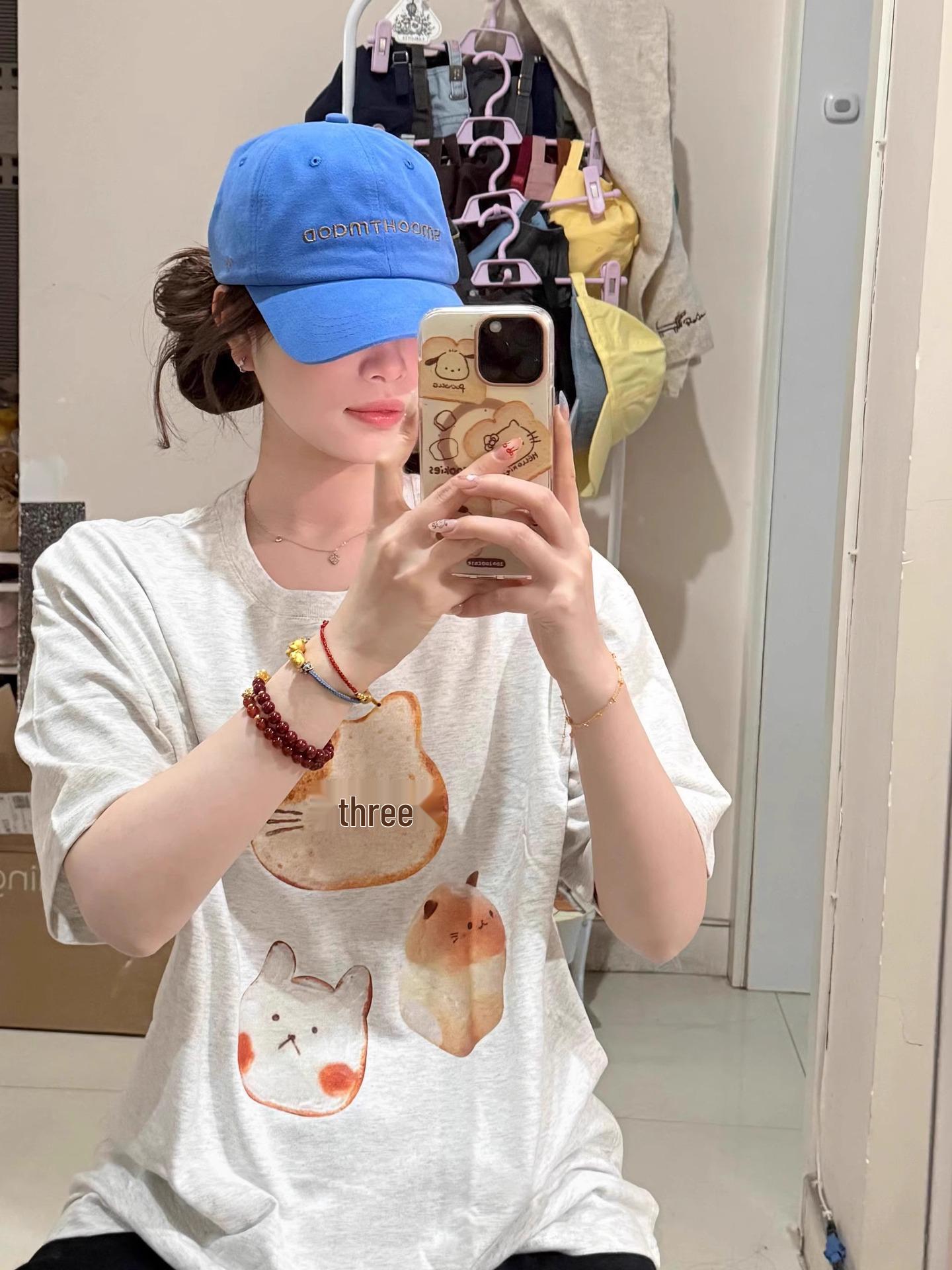 

Женская футболка оверсайз из чистого хлопка в американском ретро-стиле - Летний дизайн 2025 года M