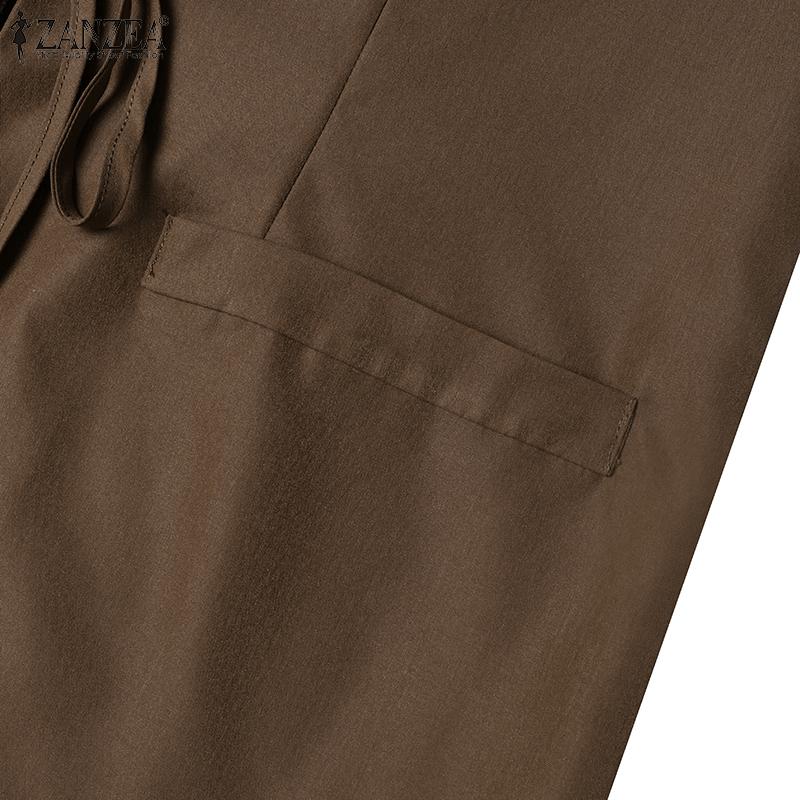 ZANZEA Vestă de damă cu rever fără mâneci buzunare buzunare